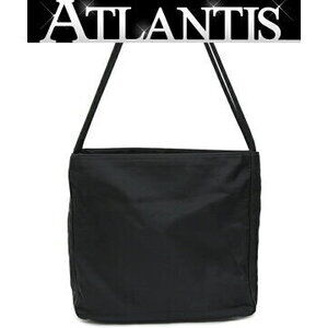 Prada Triangle Logo Shoulder Tote Bag Black Nylon